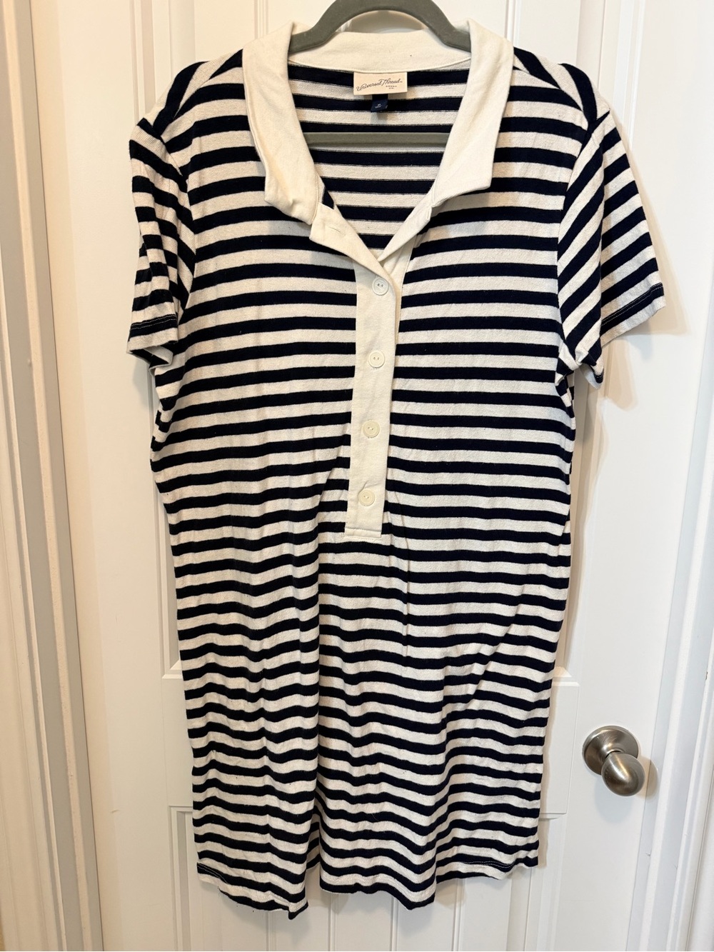 Universal Thread Navy and Ivory Striped Polo dress